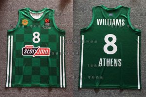 8 Derrick Williams Panathinaikos 2021-22 Basketball Jersey Green